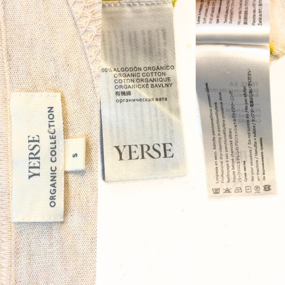 Yerse Basic Mustard Yellow Striped Organic Cotton Sweater Size S - Picture 7 of 8